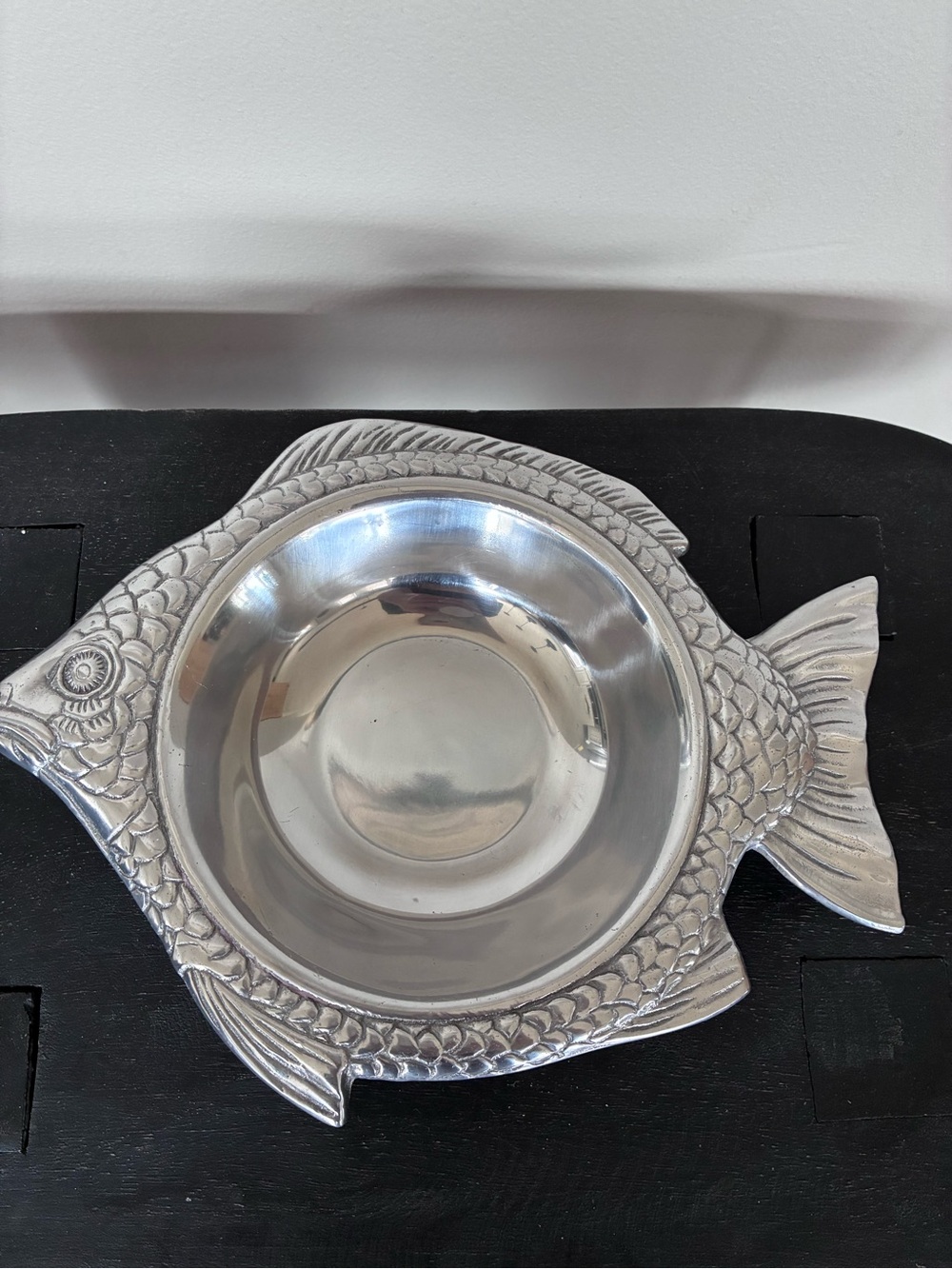 Silver Fish-Shaped Serving Platter or for Decor